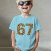 6 7 Six Seven Leopard Creative Print Tshirt Soft Breathable for Daily Outdoor Casual Wear Funny Gift Cotton Tee Girl Clothing