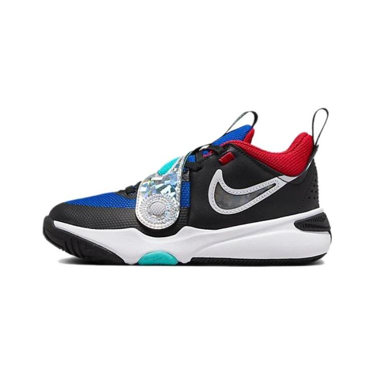 

Nike Team Hustle D 11 Low top Children s Basketball Shoes Black White Blue Children Aged 3 7 Years Old FJ1391-001 28