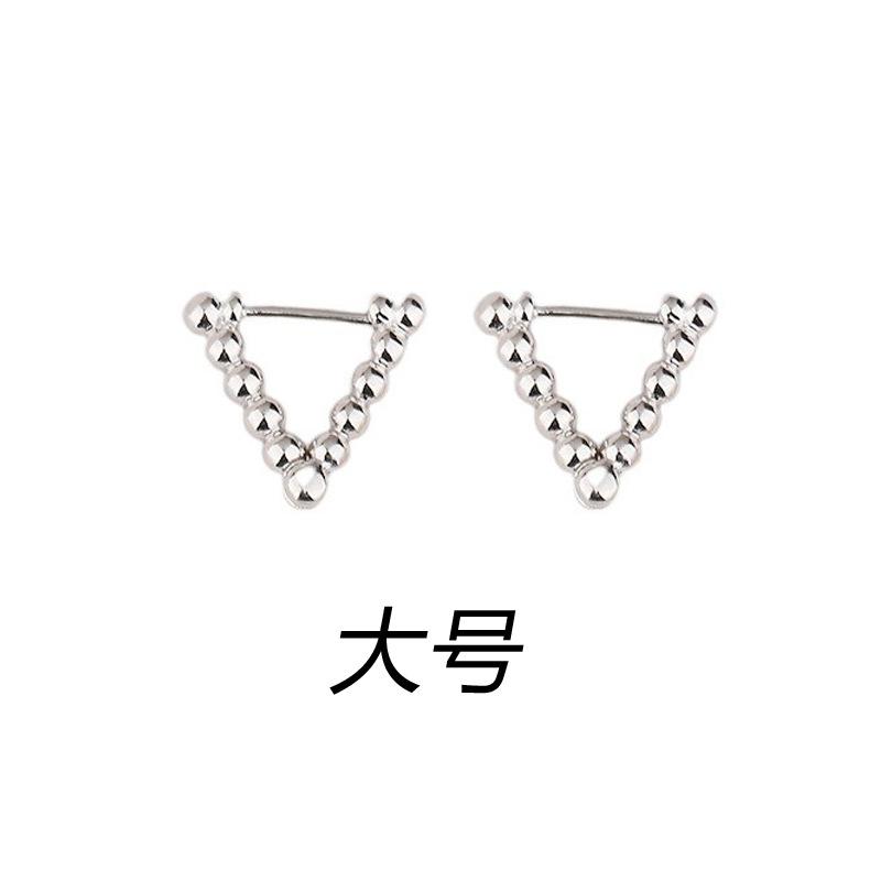 

Треугольные серьги Мини минималистичный темперамент модный маленький свежий геометрический дизайн перевернутые треугольные серьги-бусины copper