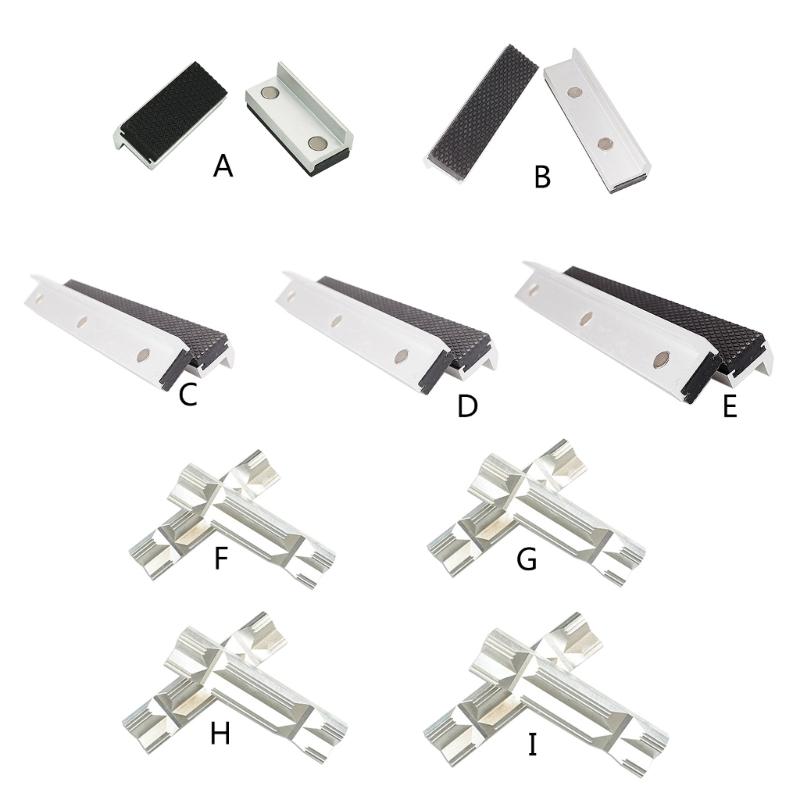 2 Pezzi Ganasce per Morsa in Alluminio con Copertura in Gomma Magnetica Protezioni per Morsa per Falegnameria, Realizzazione di Tubature, Gioielleria