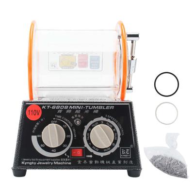 Jewelry Polisher Tumbler 3kg Capacity KT6808 Machine with Glass Barrel Mini Polisher Tumbler for Jewelry