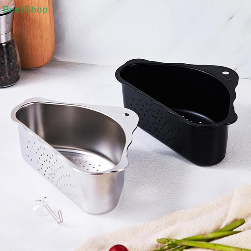 Stainless Steel Kitchen Sink Triangular Drainer Basket, Vegetable Washing Basin Water Filter Storage Rack