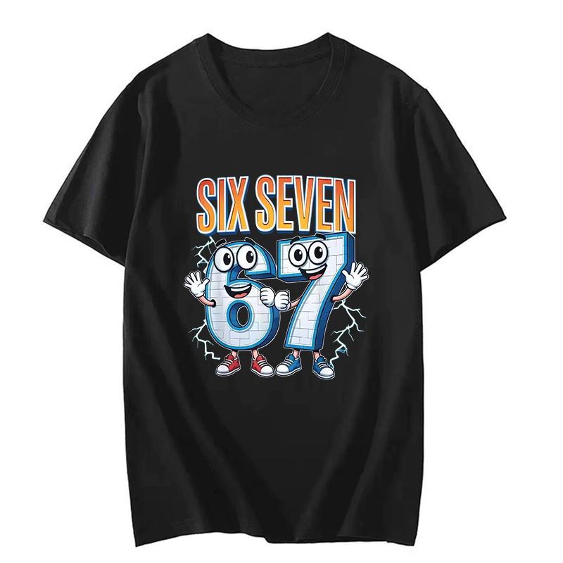 Funny Six Seven 67 Brainrot Print Fashion T Shirt Unisex Women Fashion Gaming Meme TShirt Y2k Casual Short Sleeve Tee Tops Clothes