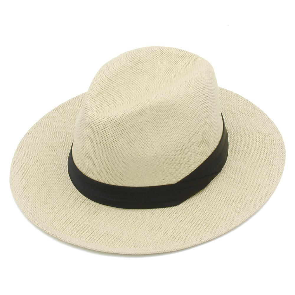 Hot-selling fashion Panama straw hat spring and summer outdoor sunshade beach hat men's and women's versatile big eaves sun protection straw hat