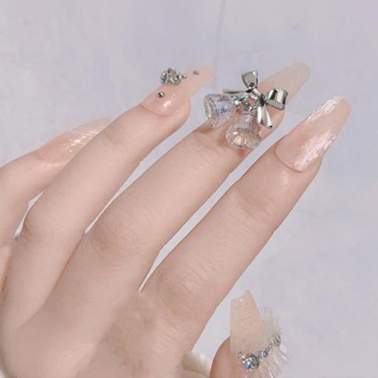 

Nail Bell Decor Exquisite Workmanship Bow-knot Transparent 3D Jingle Bell Nail Art Decorations