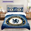Chelsea Football Club Emblem Display Three-piece Set (1 * Duvet Cover + 2 * Pillowcase, Without Core) 2D Flat Soft and Comfortable
