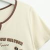 Women's Short Sleeve Large Size V Neck Short Sleeve Casual Fashion Positive Shoulder Short Top