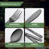 Tableware Set Stainless Steel Portable Cutlery Dinner Knife Fork Spoon 6-Piece Suit With Storage Bag For Travel Camping Flatware