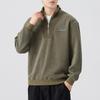 Men's Autumn 2025 Trendy Half-Zip Heavyweight Hoodie - Long Sleeve, Casual Style