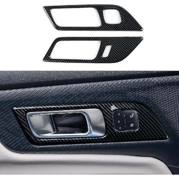 Car Center Console Armrest Storage Box Sticker ABS Carbon Fiber Decal Interior Trim Cover for Ford Mustang 2015-2026 / Shelby GT350 2015- / GT500 -