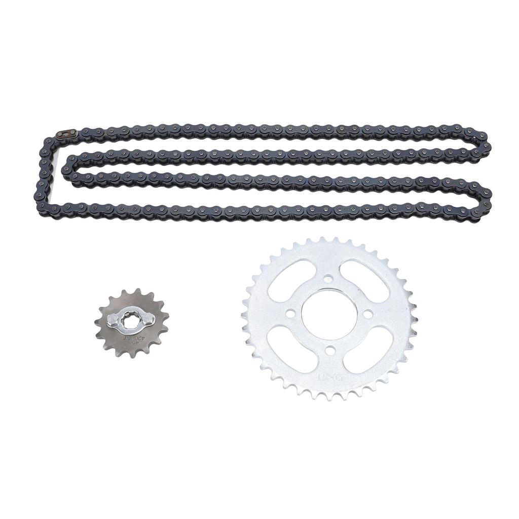 420 15T Front Sprocket 420 37T Rear Sprocket 420 Chain Set Steel Alloy Replacement for Pit Pro Trail Dirt Pocket ATV