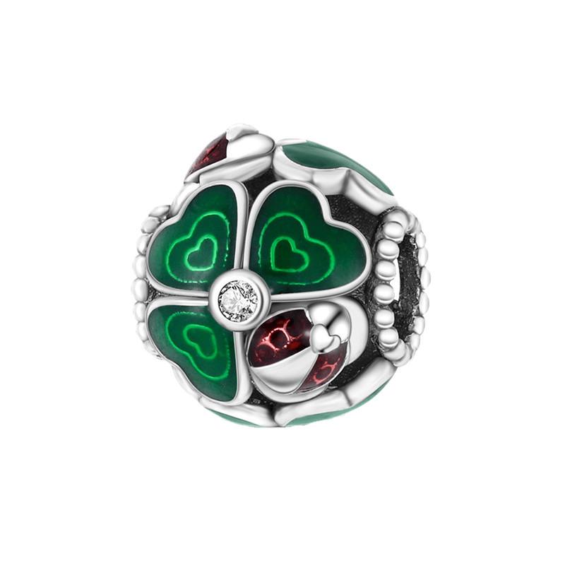 Grüne Farbe Charms Fit Armbänder 925 Silber Avocado Klee Perle Kaktus Chamäleon Zirkon DIY Schmuck Charme