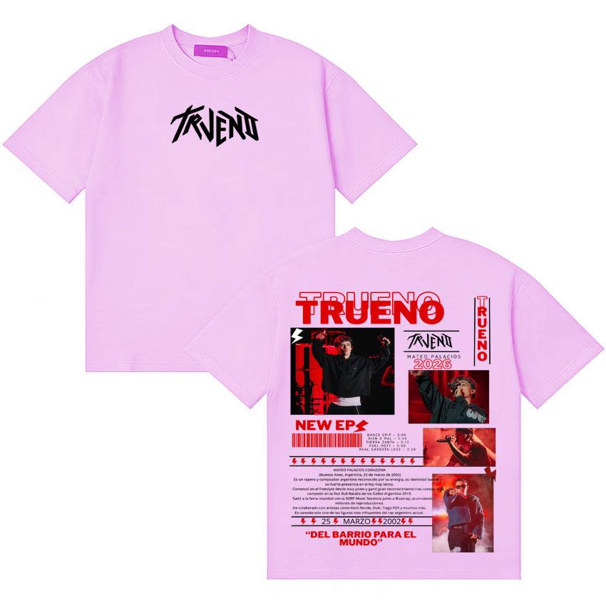 Rapper Trueno 2026 Tour Graphics Tshirt Unisexs Women Clothing Hip Hop Short Sleeve Tee Shirt Cotton Oversized Tshirts Streetwear