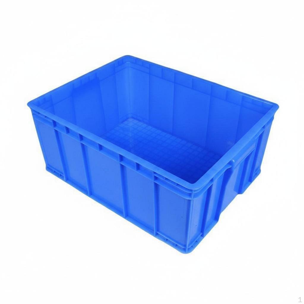 Stackable Turnover Container Sturdy Industrial Tote with Lid Reinforced Structure Rectangular