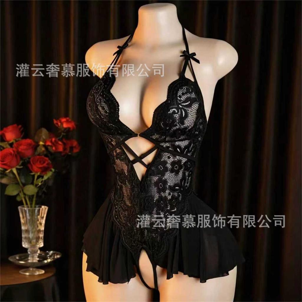 Popular Sexy Lace Suspender Skirt Summer Thin Couple Sexy Underwear Women's Source Factory