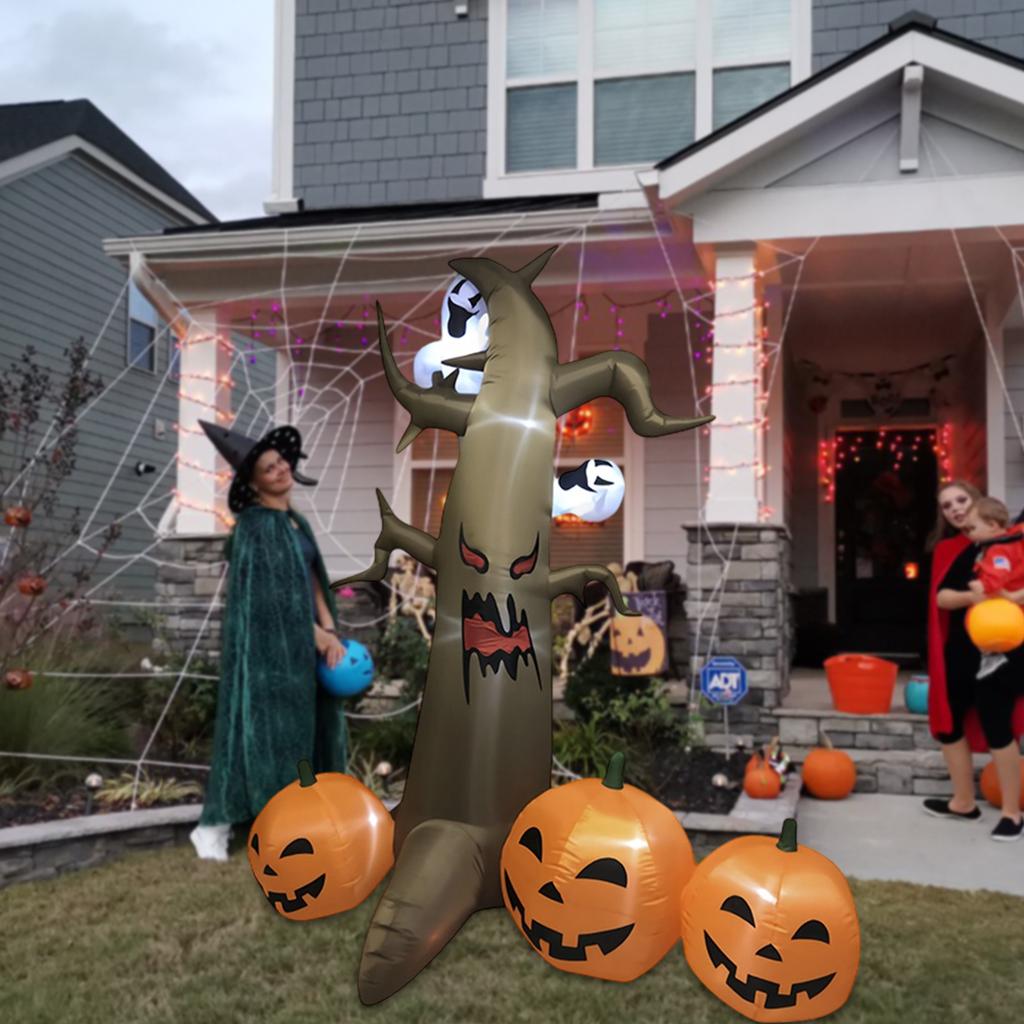 8FT Halloween Inflatable Pumpkin Tree Luminous Inflatable Outdoor Festival Party Garden Decorations