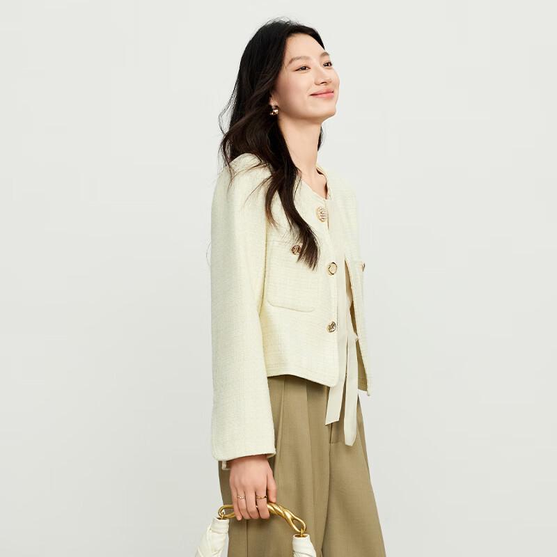 JOY SPEAKER Women's Petite Tweed Style Short Jacket