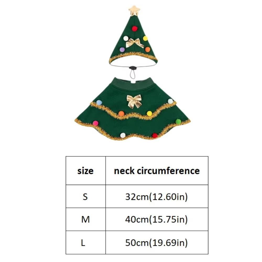 Christmas Pet Clothes Cloak Cartoon Adjustable Christmas Tree Cape Shawl Autumn And Winter Cat Dog Costume Party Supplies