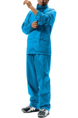 [Makku] Herren Regenbekleidung AS-7400, Wasserdichtes Jacken- und Hosen-Set, Blau, Größe LL
