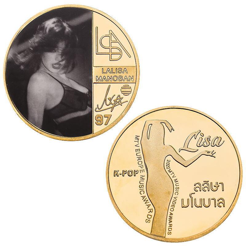 Lisa commemorative gold and silver coins, metal commemorative medals, Each coin contains a gift box
