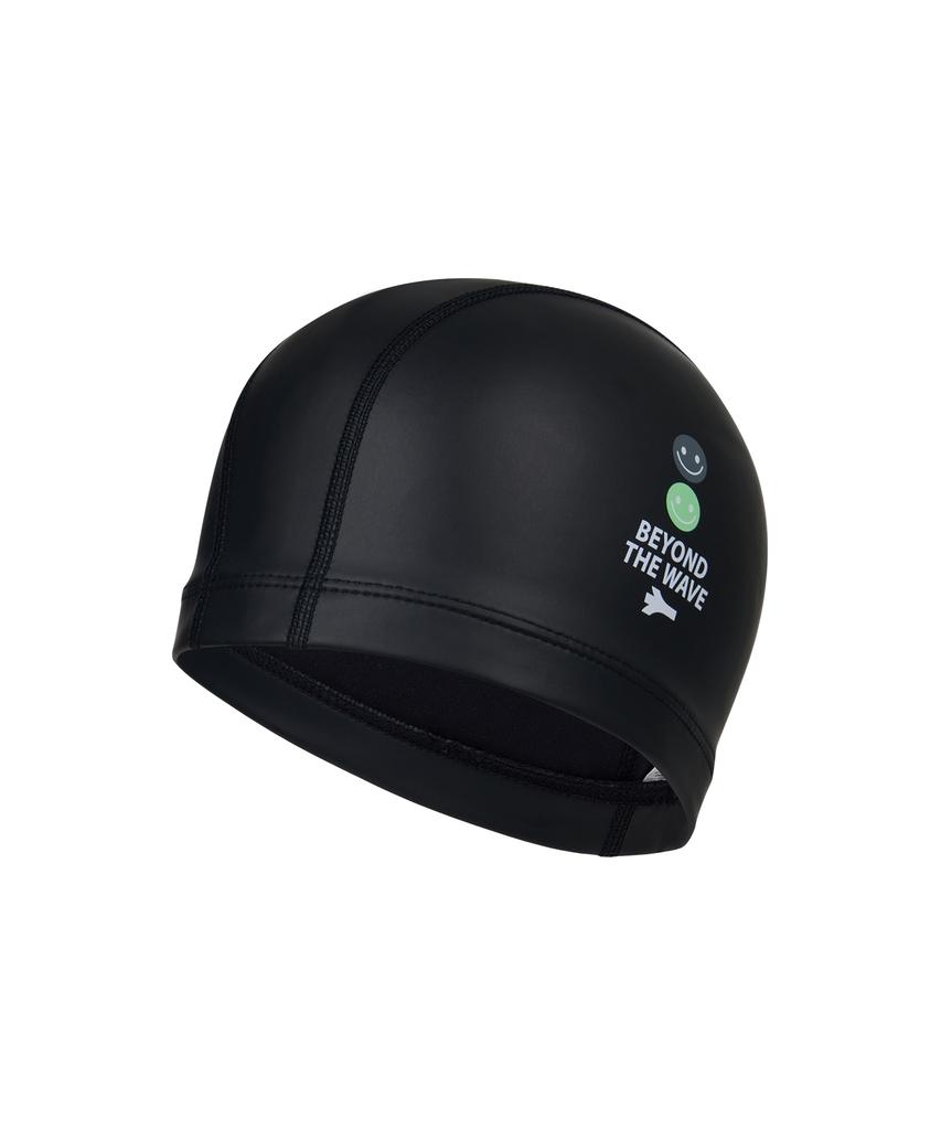 Lenomasuyeongbog Supplies Kids' Smile Pu Swim Cap Black Ro-Rc2F059-Bk