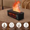 3D Flame Fireplace Humidifier Quiet Aroma Diffuser with Controller 150ml Essential Oil Diffuser Colorful Light Modes for Home Office(Black)