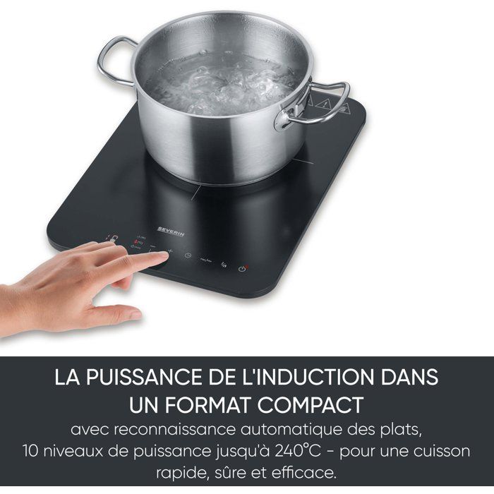 Plaque a induction portable - SEVERIN - 1 foyer - 28 x 37 x 4,2 cm - Noir - DK1032