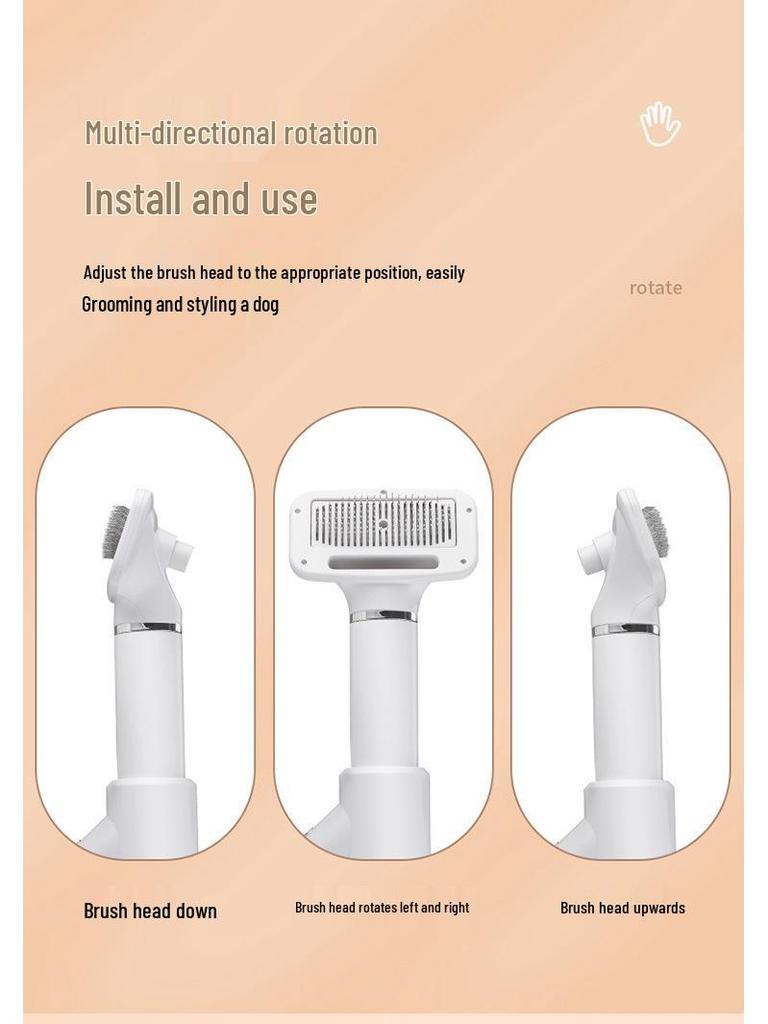 2-in-1 Pet Hair Dryer & De-shedding Comb for Cats & Dogs - Quick Drying Hot Air Brush