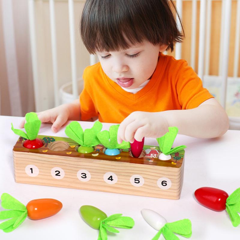 Montessori Radish Pulling Puzzle: Fine Motor Skill Toy for Ages 2-5