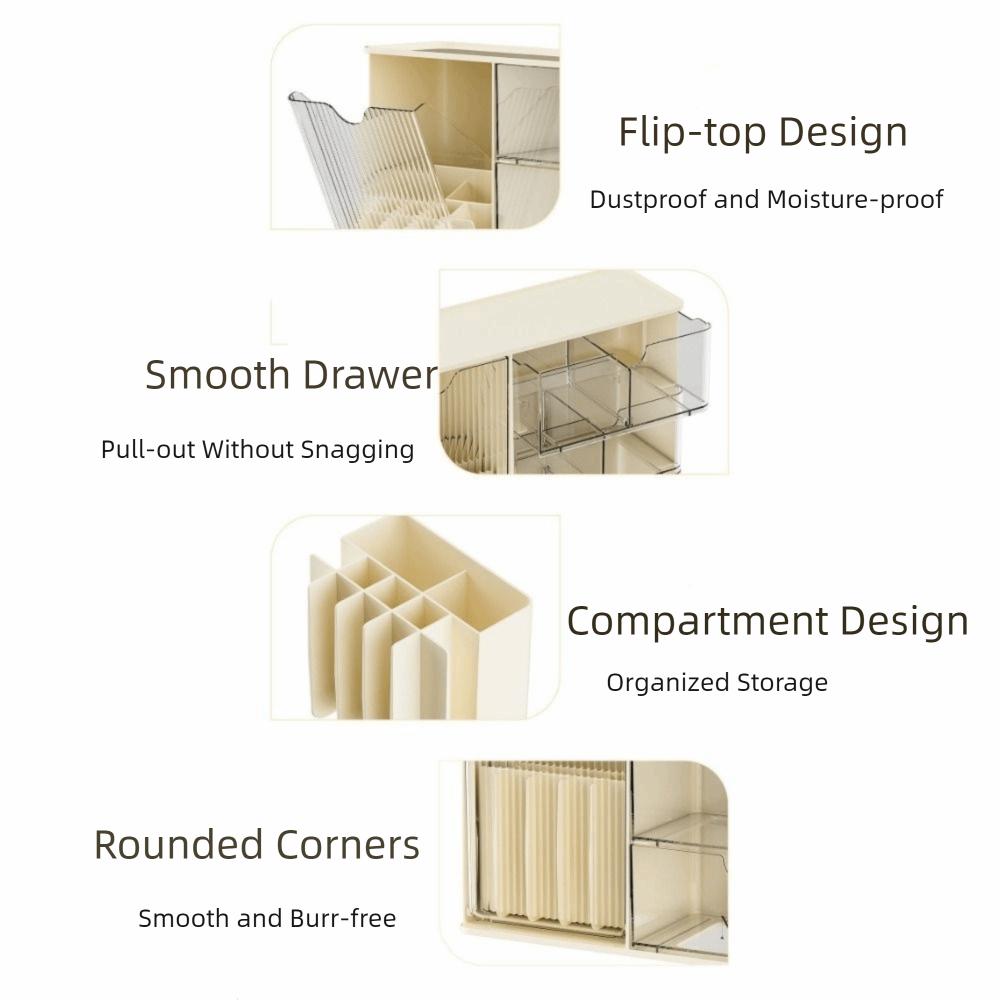 Transparent Cosmetic Storage Box Large Capacity Makeup Storage Container  for Home