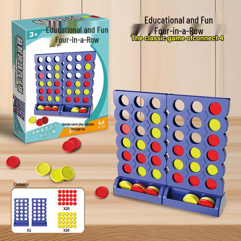 3D Four-in-a-Row Educational Game - Parent-Child Interactive Strategy Toy