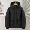 Men's Hooded Rain and Cold Resistant Winter Jacket Thickened Warm Lightweight Casual Loose Comfortable Cotton Jacket Punching Jacket