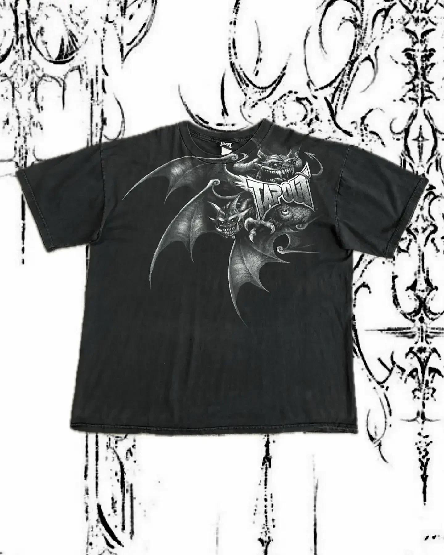 

2025 Новая хлопковая футболка с принтом и рукавами «летучая мышь» - Свободный крой, Короткий рукав, Самая продаваемая S чёрный