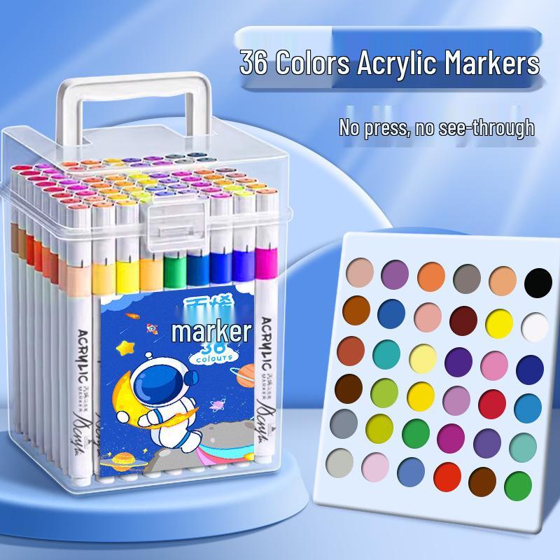 80-Color Acrylic Marker Set for Kids – Watercolor Brush Pens for Art & Graffiti