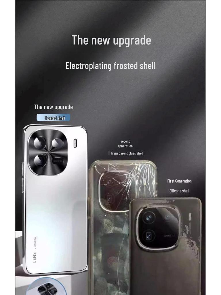 High-end Frosted Business Protective Cover for iQOO 12 Pro & iQOO 11S - Electroplated Metal Lens, All-inclusive Mobile Phone Case.