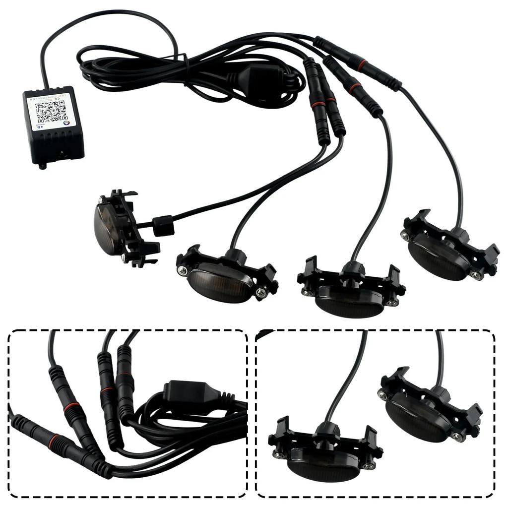 4PCS RGB Color LED Grille Light Kit Fits For Tacoma For TRD Pro 2016-2024 Raptor Style Car Automobiles Lamps Accessories