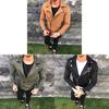Quality Men Long Sleeve Zipper Motorbiker Jacket With Vintage Slim Fit Coat**