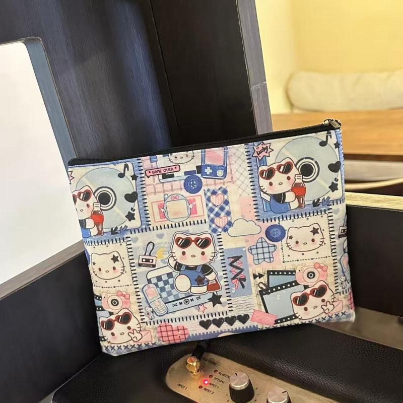 Cute Cartoon Camera Sanrio Hello Kitty Handbag Portable Large Capacity Makeup Bag Kawaii Kt Cat Anime Periphery Storage Bag