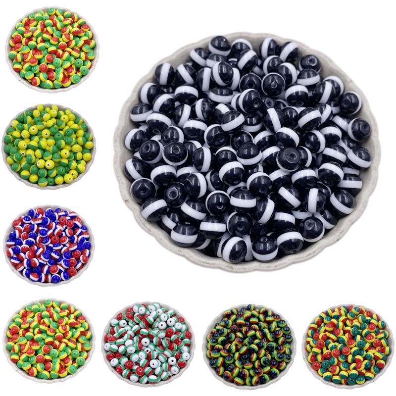 Creative Necklace Braclet Gift DIY Crafts Handmade Loose Beads For Jewelry Findings Flag Round 50Pcs 6mm Pendant