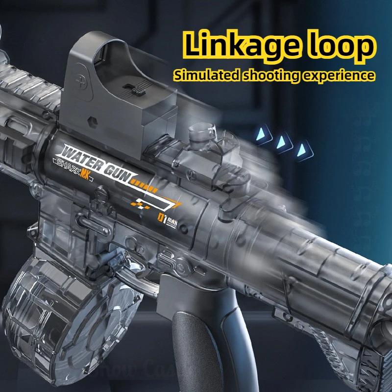 Non-Toxic M416 Electric Water Gun Toys For Kids Led Simulation Fire Automatic Continuous Water Pistol Children Summer Outdoor Shooting Toy
