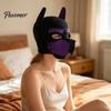Soft Elastic Cosplay Mask Full Head Dog for Adult Role Play, Neoprene Animal Breathable Pet Party with Removable Mouth And Foldable Ears, Puppy
