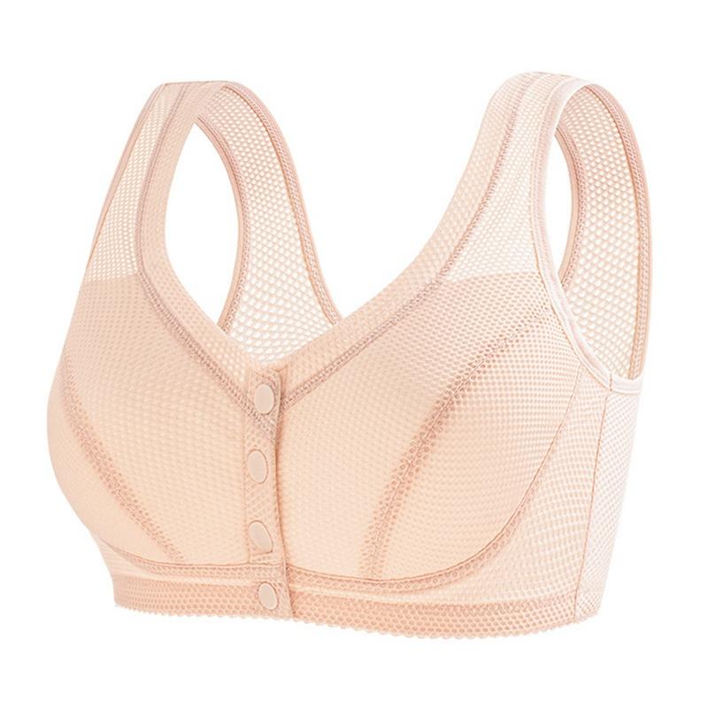 Women's Plus Size Front Buckle Non-Wire Bra Comfortable and Breathable Vest Bra