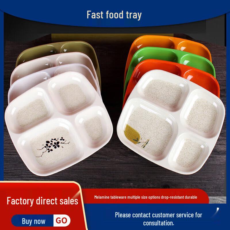 Thickened Melamine Divided Meal Plate