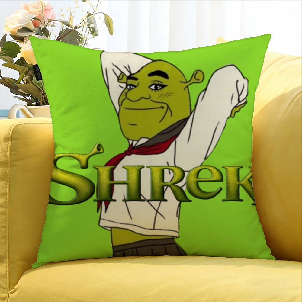 Cartoon S-Shrek Movie Various Sizes Square Pillow Case For Car Home Bedchamber Decor