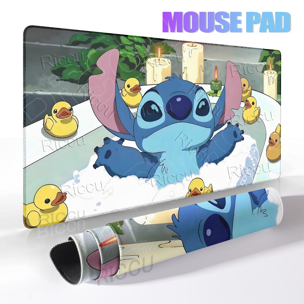 Cute Stitch Aesthetics Anime Mouse Pads XXL Computer Keyboard Carpet Gaming Offices Accessories Non-slip Mat Lockedge Rubber Pad