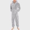 Men's Zipper Warm Plush Jumpsuit Warm Pajamas