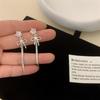 Exquisite Crystal Moon Butterfly Drop Earrings For Women Korean Fashion Star Bowknot Tassel Earrings Wedding Party Jewelry Gifts