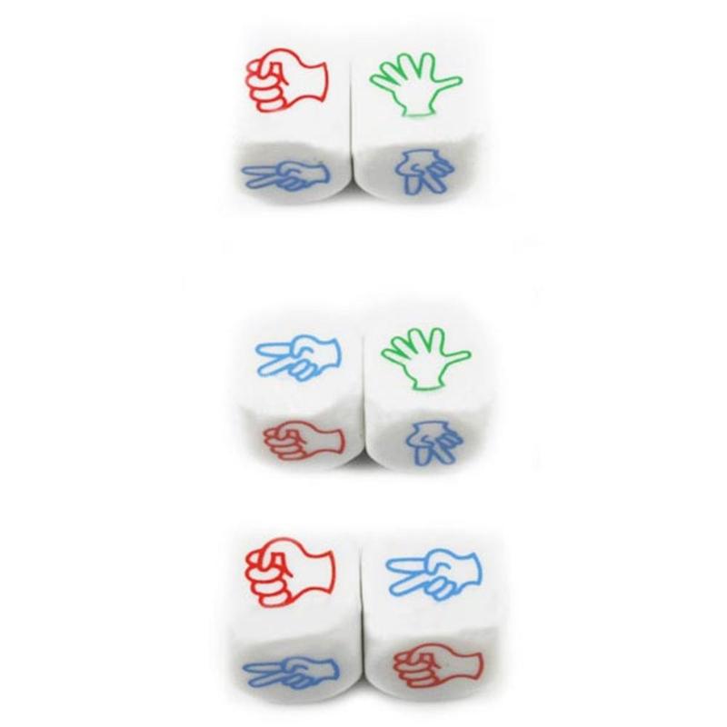Lustiges 2er-Set Fingerratespiel Würfel Schere Stein Papier Spielzeug Schere Stein Boson Familienparty Brettspiele