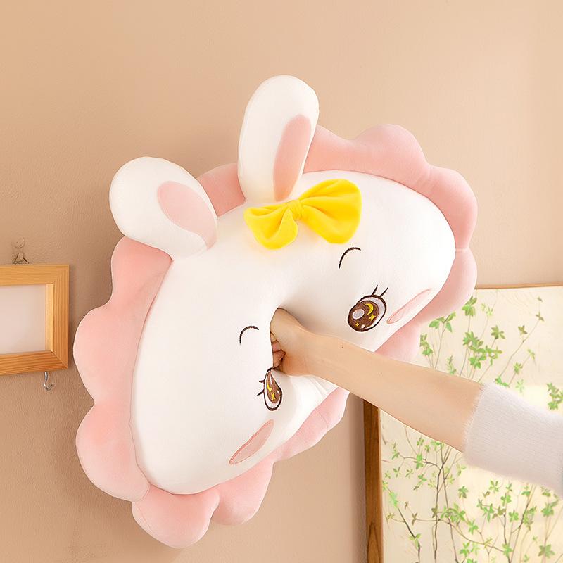 Cute Girl Heart Large Pillow Big White Rabbit Plush Backrest Dormitory Sleeping Gift