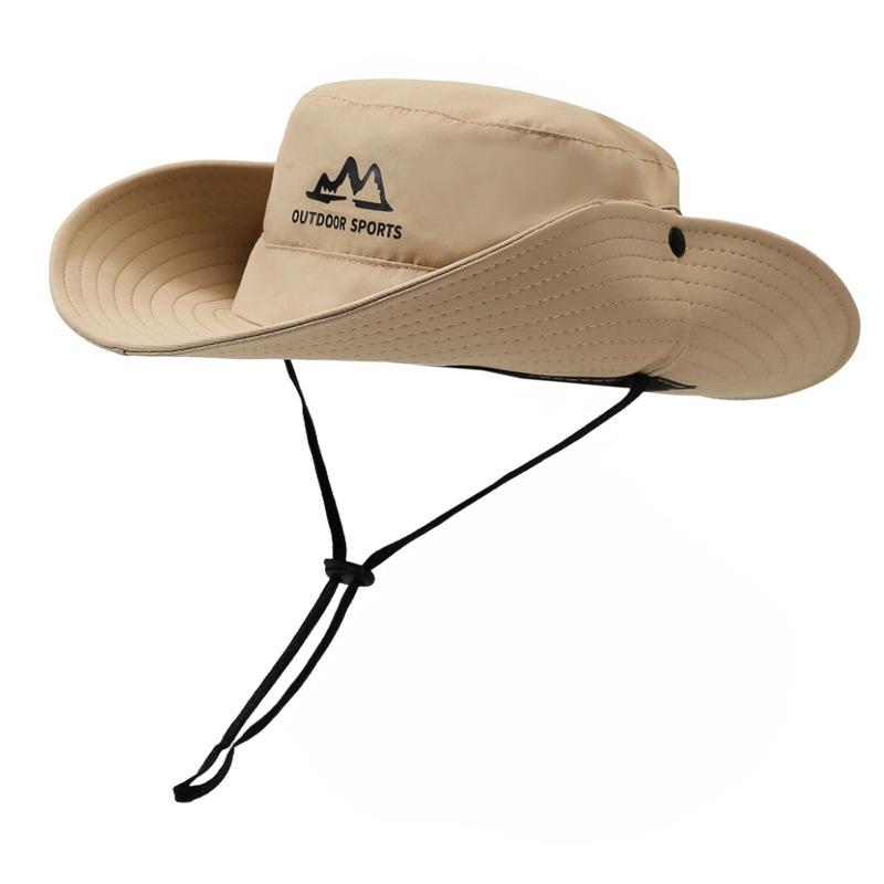 Sommer Herren und Damen Großkrempige Sonnenhüte Fischerhut Schnelltrocknender Sonnenhut Camping Kordelzug Outdoor Bergsteigen Angelhut